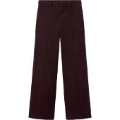 Mango High-Waisted Wide Leg Jeans With Stitching - Burgundy - 38