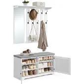 Vasagle Kenkäteline Seinävaatekaappi Set, LSC010W01, 102x52 cm, Valkoinen