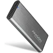 Axagon Ulkoinen kotelo M.2 NVMe/SATA SSD-levylle, 3.2 Gen2 USB-C, hopea
