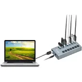 I-Tec U3CHARGEHUB7, Sisätila, AC, 1 m, Harmaa