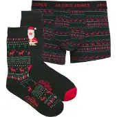 Jack & Jones Bokserishortsit 'JACXMAS REINDEER' smaragdi / punainen / musta / valkoinen
