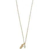 Sno of sweden Cat Pearl Pendant Chain Neck 50 G/White-50 Cm - Gold - 50 CM
