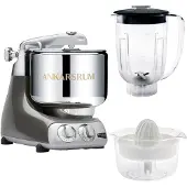 Ankarsrum Assistent AKM6230 + tehosekoitinkannu ja sitruspuristin, black chrome