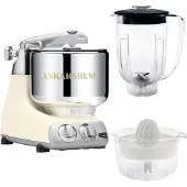 Ankarsrum Assistent AKM6230 + tehosekoitinkannu & sitruspuristin, light créme