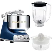 Ankarsrum Assistent AKM6230 + tehosekoitinkannu ja sitruspuristin, ocean blue