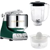 Ankarsrum Assistent AKM6230 + tehosekoitinkannu ja sitruspuristin, forest green