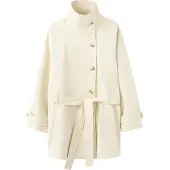 Mango Funnel Neck Belted Trench Coat - Cream - XS