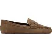 Mango Suede Penny Loafers - Brown - 38