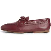 Tommy Hilfiger Th Sleek Leather Boat Shoe - Burgundy - 41