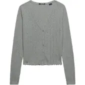 Superdry Ath Ess Pointelle Cardigan - Grey - 16
