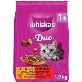 Whiskas 3x1,9kg 1+ Duo Classic Combos karitsa & kalkkuna kissanruoka