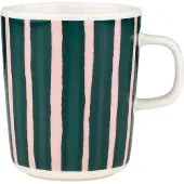 Marimekko Piccolo-muki 2,5 dl, valkoinen/vihreä/pinkki
