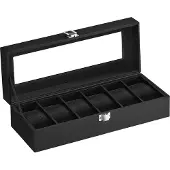 Songmics Kellolaatikko, SONGMICS JWB06BK, 30x11,2x8 cm, Musta