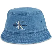 Calvin Klein Monologo Embroidery Denim Bucket - Blue - ONE SIZE