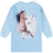 Molo Cyrella Long-Sleeved Dress Bleu Horses 92/98 cm Sininen 92/98 cm Tytöt