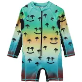 Molo Neka Yksiosainen Rashguard-uimapuku Palm Spray 86/92 cm Sininen 86/92 cm Pojat, Tytöt