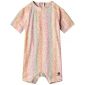 Wheat Cas Painettu Yksiosainen Rashguard-uimapuku Rainbow Flowers 80 cm Vaaleanpunainen 80 cm Tytöt
