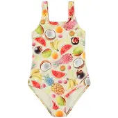Molo Magical Fruits Print Nika -uimapuku 92 cm Beige 92 cm Pojat, Tytöt