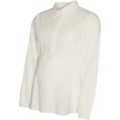 Mamalicious Mlzoey Lia L/S Wo Top - White - XXL