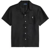 Ralph Lauren Classic Fit Linen Camp Shirt - Black - XL