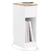 SoBuy yöpöytä FBT111-E-WN, kapea & USB