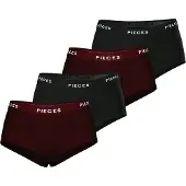 Pieces Pclogo Lady 4 Pack Solid Noos Bc - Black - S