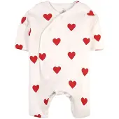 Petit Bateau Sydänkuvioinen Haalari Kermanvärinen 6 months Valkoinen Sydämet 6 kuukautta Pojat, Tytöt