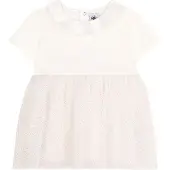 Petit Bateau Tulle Mekko Marshmallow Copper 12 months Valkoinen 12 kuukautta Tytöt