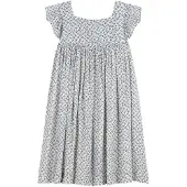 Petit Bateau Kukallinen Mekko Kermanvärinen 4 Y Sininen 4 vuotta Tytöt