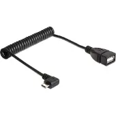 DeLOCK 83354, 0,5 m, Micro-USB B, USB A, USB 2.0, Uros/naaras, Musta