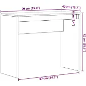 vidaXL Työpöytä musta tammi 90x40x72 cm tekopuu