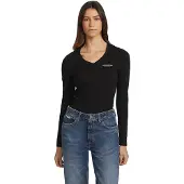GUESS Jeans America Slim Mini Pitkähihainen V-aukkoinen T-paita