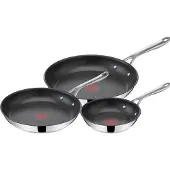 Tefal E304S344 Jamie Oliver Set x 3 paistinpannu, 20-24-28 cm, ruostumatonta terästä.