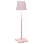 Zafferano Poldina micro akkulamppu IP65 vaaleanpunainen micro, himmennettävä, Lila/vaaleanpunainen, Alumiini, Moderni