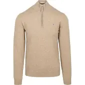 Gant Superfine Lambswool Half Zip - Beige - XXXL