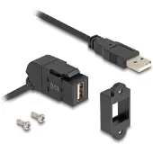 DeLOCK 67151, USB-A, USB-A, 0,3 m, Musta