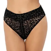 Noir Handmade F290 Panties of leopard flock with zipper