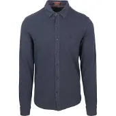 Superdry for man. M4011000A Vintage worn navy piqué shirt (M), Casual, Cotton, Long sleeve