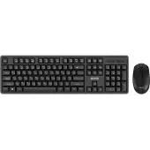 MARVO WS005 BK, keyboard with wireless mouse, US, office, black