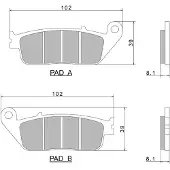 Nissin Premium A0020 2p-202ns Puolimetalliset Jarrupalat