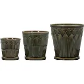 House Doctor Planter, Hdcora, Grey - Khaki green - 12X 12X 15CM