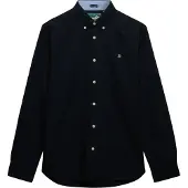 Superdry for man. M4011100A Navy Blue Preppy Oxford Shirt (XXL), Casual, Cotton, Classic, Long sleeve