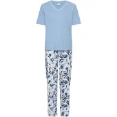LASCANA Pyjama sininen / laivastonsininen / taivaansininen / valkoinen