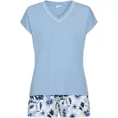 LASCANA Pyjamashortsit marine / vaaleansininen / valkoinen