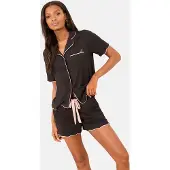Lipsy Pyjamashortsit 'Scallop' roosa / musta