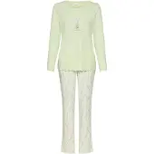 LASCANA Pyjama kitti / vihreä / pastellinvihreä / laventeli