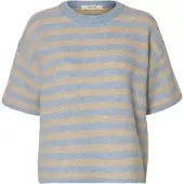 Selected Lulu Knit O-neck Lyhythihainen Neulepusero