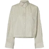 Selected Slwastha Ls Cropped Boxy Shirt Noos - Beige - 42