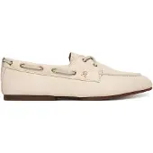 Tommy Hilfiger Th Sleek Leather Boat Shoe - Cream - 38