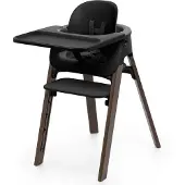 Stokke Steps syöttötuoli bambu black Sis. tuoli, babyset, tarjotin ja valjaat